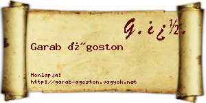 Garab Ágoston névjegykártya